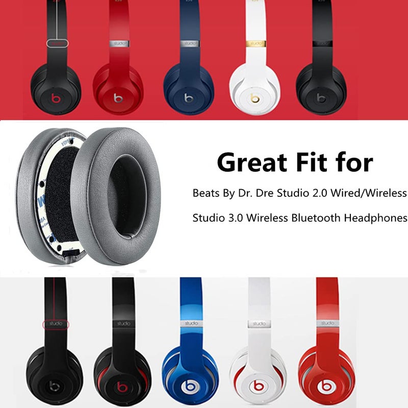 Koffmon Studio 3.0 Replacement Earpads Studio 2.0 Ear Pad Cushion Cover Compatible with Beats by Dr.Dre Studio 2 Wired/Wireless & Studio 3 Over-Ear Headphones (Grey) - Image 4